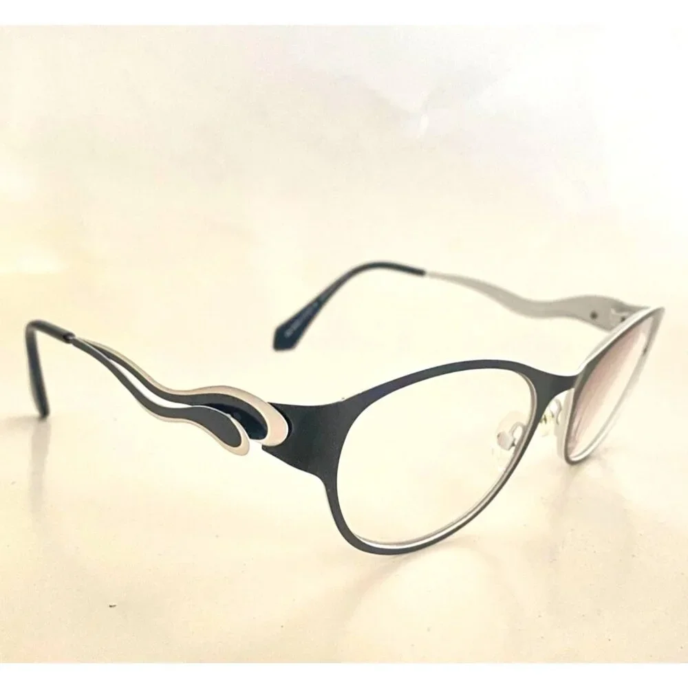 Bovelo par variation glasses prescription frames wavy black/white 086 eyeglasses